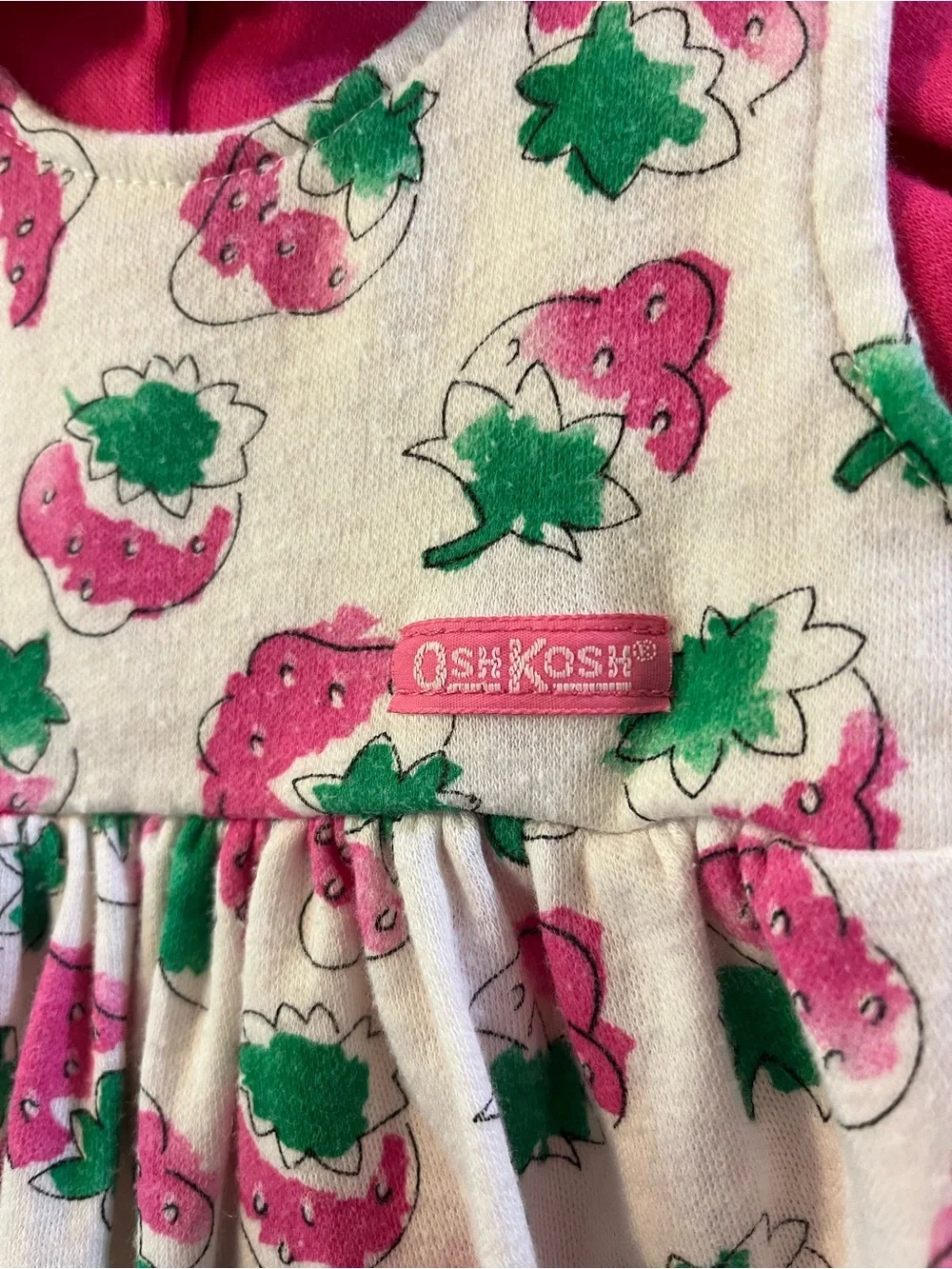 Vintage OshKosh B'gosh Strawberry Bubble Romper & Polo Shirt Set